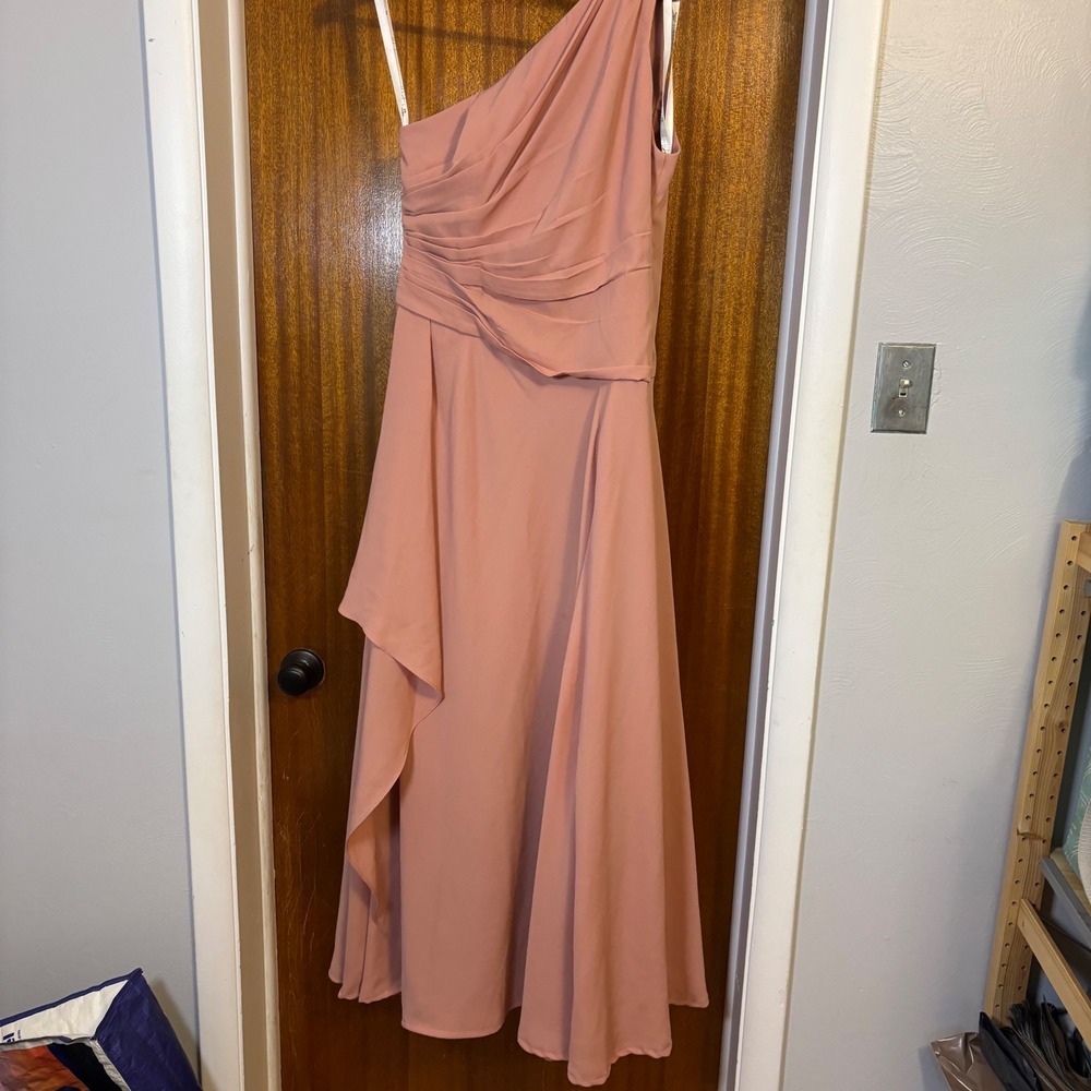 DB Studio Celebrate One Shoulder Maxi Dress Desert Coral Pink F19832 Size 10